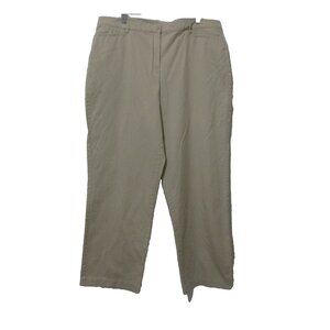 Sag Harbor Stretch Pants 18 Khaki Lightweight Flat Front 4-Pocket Slacks Casual